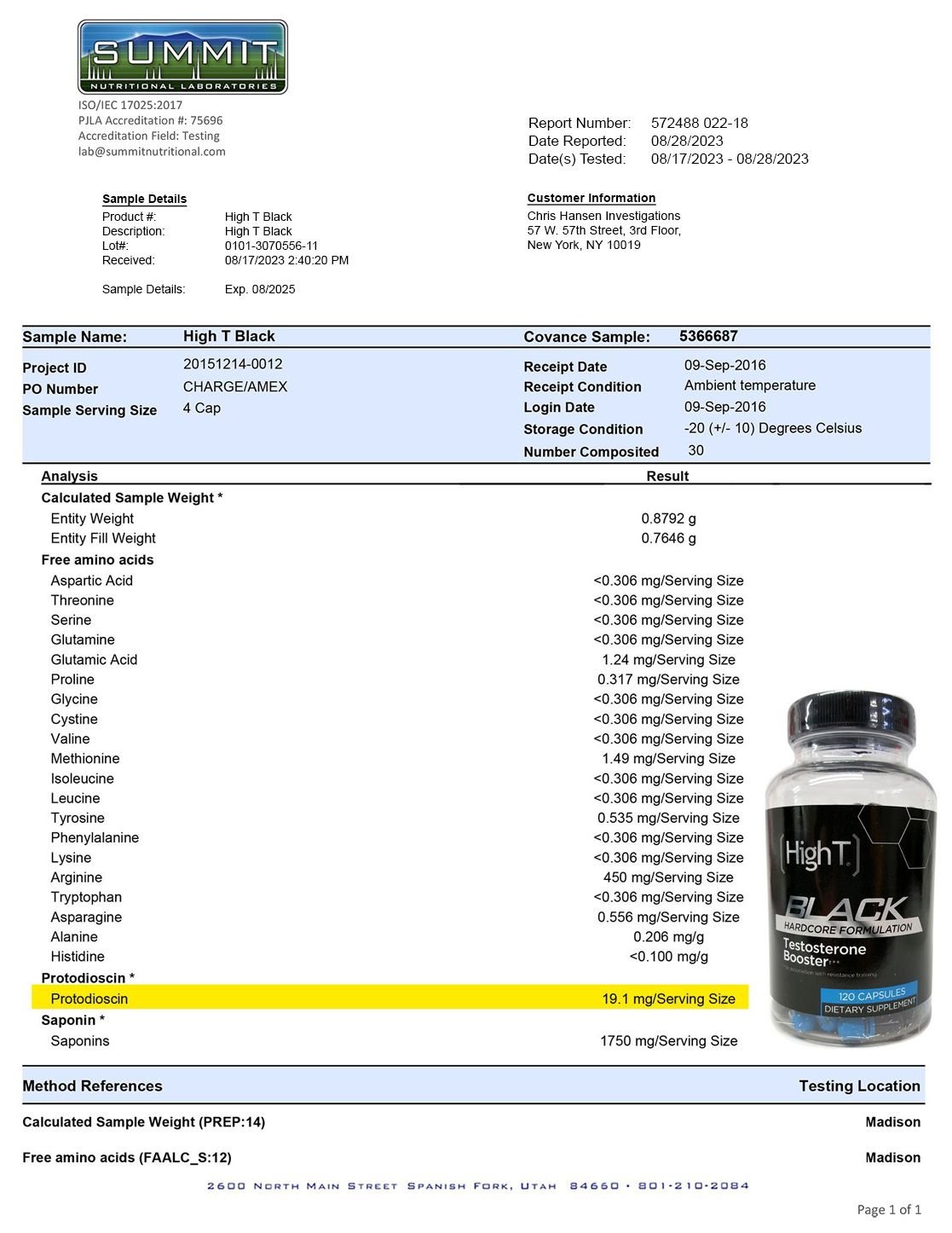 lab report: High T Black