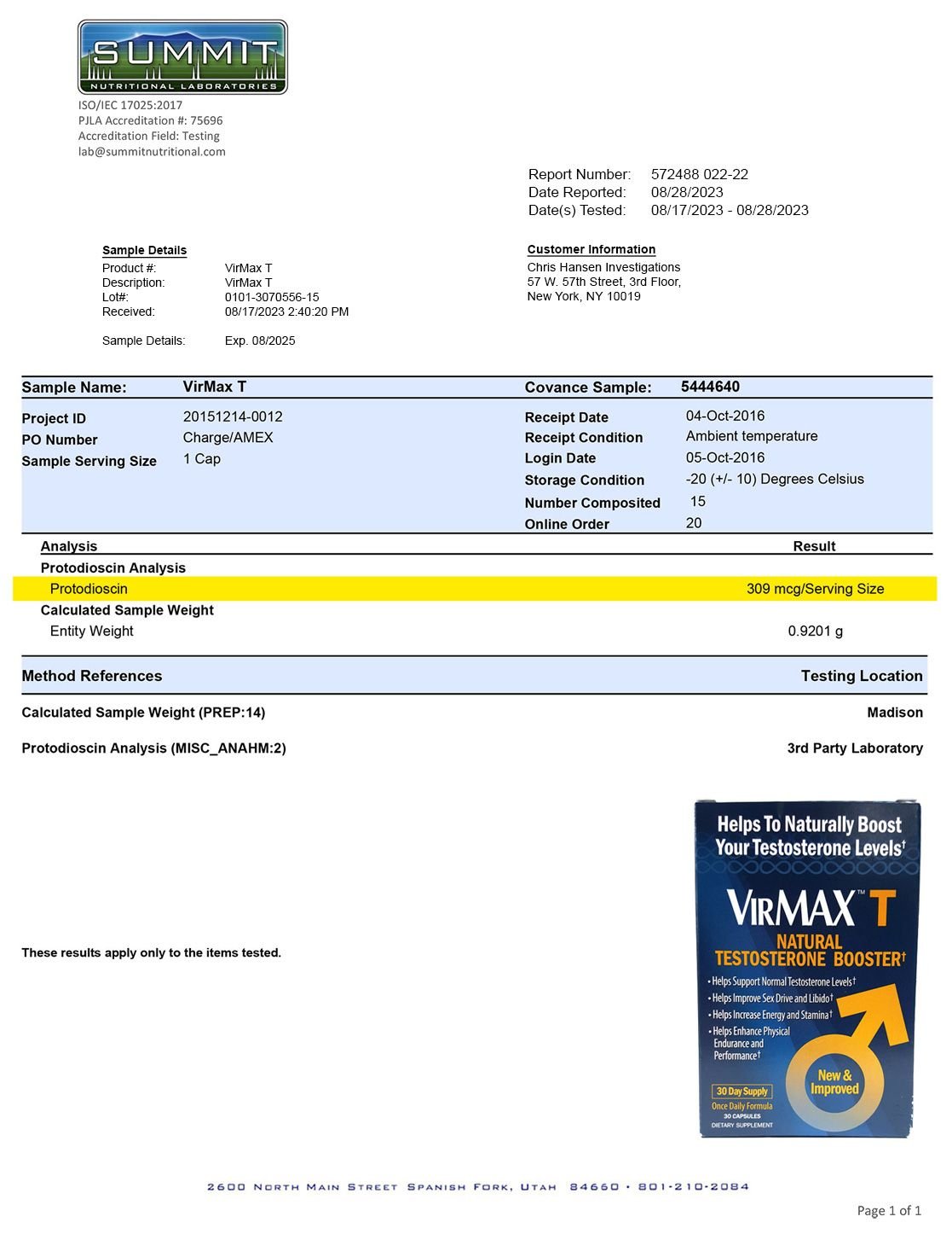 lab report: VirMax T